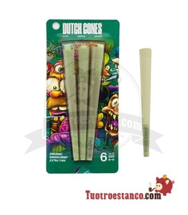 Displaykegels Dutch Green Organic Hemp 78 mm 6 kegels