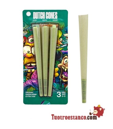 Display Conos Dutch Green Orgánic Hemp King Size 3 conos