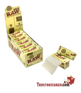 Papel RAW Rollo Orgánico King Size de 3 m - 12 Unidades