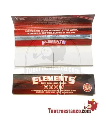 Carta di Canapa elements King Size Rossa + punte