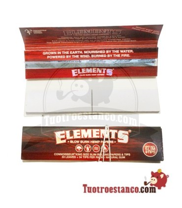 Hanfpapier elements King Size Rot + Spitzen