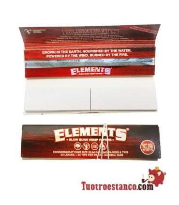 Hemp Paper elements King Size Red + tips