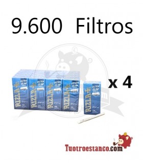 4 ASTUCCI Filtri rizla Ultra Slim da 5,7 mm - 80 scatole - 9.600 filtri