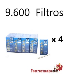 4 ASTUCCI Filtri rizla Ultra Slim da 5,7 mm - 80 scatole - 9.600 filtri