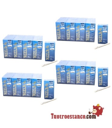 4 ESTUCHES Filtros Rizla Ultra Slim de 5,7 mm - 80 cajitas - 9.600 filtros