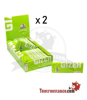 2 Super Fine 1 1/4 78mm Gizeh Paper - 50 booklets