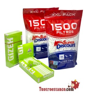 2 sacchetti filtro Gizeh da 78 mm + 2 sacchetti filtro SD da 6 mm