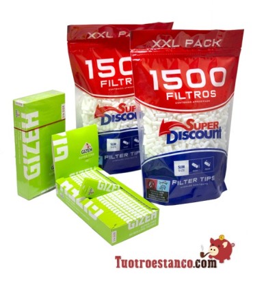 2 sacchetti filtro Gizeh da 78 mm + 2 sacchetti filtro SD da 6 mm