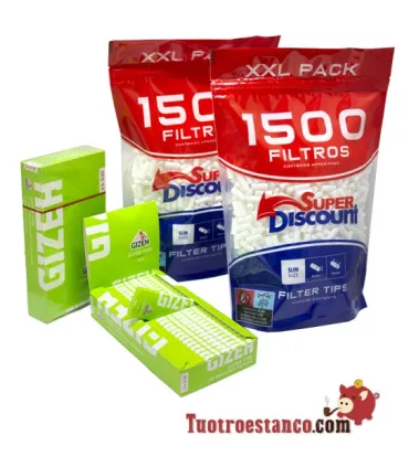 2 Cartine Gizeh da 78 mm + 2 sacchetti filtro SD 1500 da 6 mm