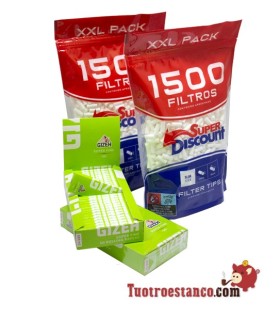 2 sacchetti filtro Gizeh da 78 mm + 2 sacchetti filtro SD da 6 mm