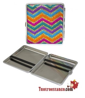 Etui à cigarettes en métal hippie pour 20 cigarettes