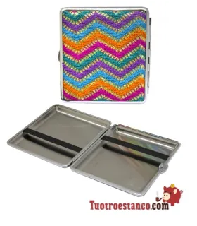 Etui à cigarettes en métal hippie pour 20 cigarettes