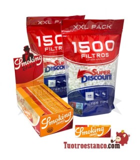 Smoking Orange 70 mm + 2 Filtres 1500 SD 6mm