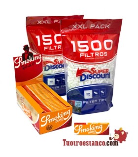 Smoking Naranja 70 mm + 2 Filtros 1500 SD 6mm