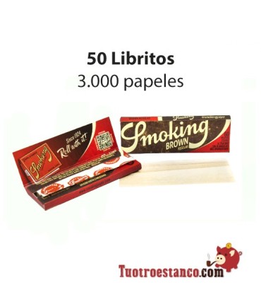 Smoking Brown 70mm - 50 libritos + 2 Bolsas SD 1.500 de 6mm