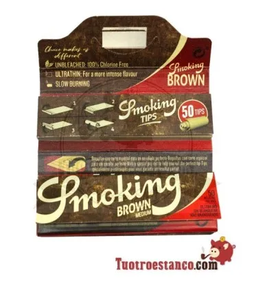 Braunes Smokingpapier 1 1/4 von 78 mm + Spitzen