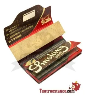 Papier smoking marron 1 1/4 de 78 mm + Embouts
