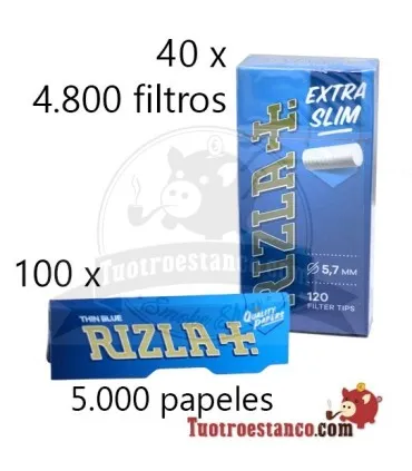100 Rizla Blue Booklets 70mm + 2 Rizla Filter Cases zu 5,7mm