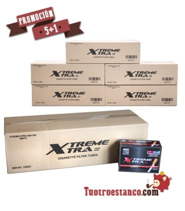 Tubos X-Treme 500 de filtro largo - PROMOCIÓN - 5 Cajones + 1 Gratis - 90 cajitas de 500 tubos