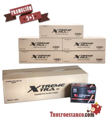 X-Treme 500 long filter tubes - PROMOTION - 5 Drawers + 1 Free - 90 boxes of 500 tubes