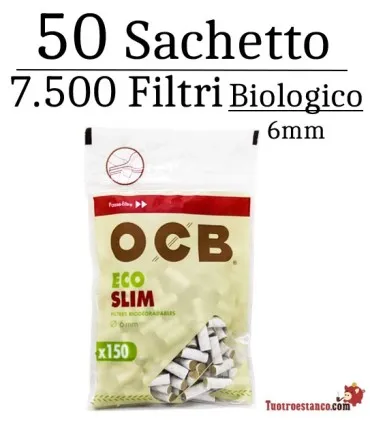 Filtres OCB Organiques 6mm - 50 sachets de 150 filtres