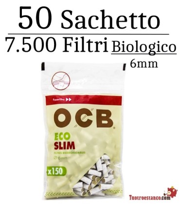 Filtri OCB Biologici 6mm - 50 bustine da 150 filtri
