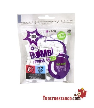 Filtros Fresh Bomb 6 mm Purple con Click 100 filtros