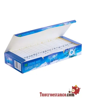 Tubos Fresh Bomb! Mint Fuerte Artic - 5 Boxes of 100 Tubes