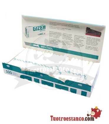 Tubes Gizeh Menthol - 1 carton de 100 tubes