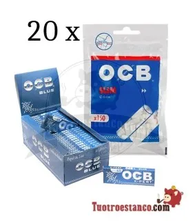 OCB Blue 70mm - 50 Heftchen + 20 OCB 6mm Filterbeutel
