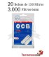 OCB Blue 70mm - 50 booklets + 20 OCB 6mm Filter Bags