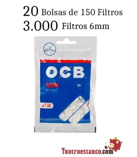OCB Blue 70mm - 50 Heftchen + 20 OCB 6mm Filterbeutel