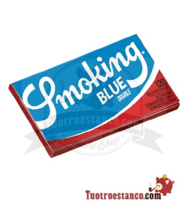 Papel Smoking Azul Doble Ventana de 70 mm - 25 libritos