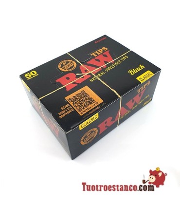 Raw Filtros de Papelão Preto - 1 Caixa de 50 Livretos