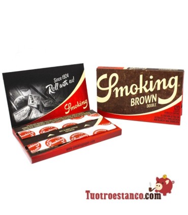 Papel Smoking Marrón Doble Ventana de 70 mm - 25 Libritos