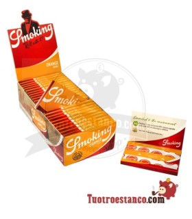 Papier smoking double fenêtre orange 70 mm - 25 brochures