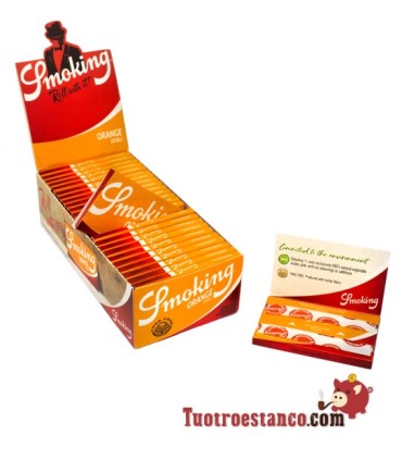 Papel Smoking Naranja Doble Ventana de 70 mm - 25 libritos