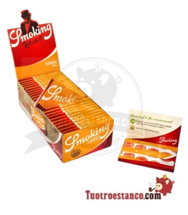 Papier smoking double fenêtre orange 70 mm - 25 brochures