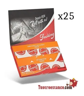 Carta da smoking a doppia finestra arancione 70 mm - 25 libretti