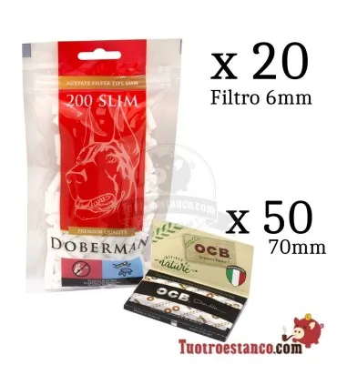 2 x OCB Doppia Finestra 70mm + 20 Doberman Filtri 6mm