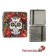 Champ Mex Skull and Flowers 20 Zigarettenetui aus Zigarettenmetall