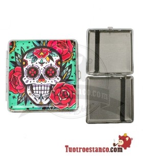 Champ Mex Crâne et Fleurs 20 cigarettes en métal