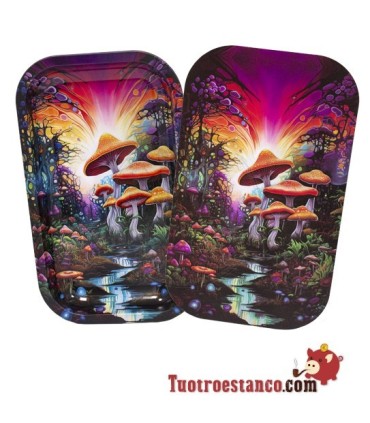 Bandeja Metálica + Tapa de 27x16cm Setas