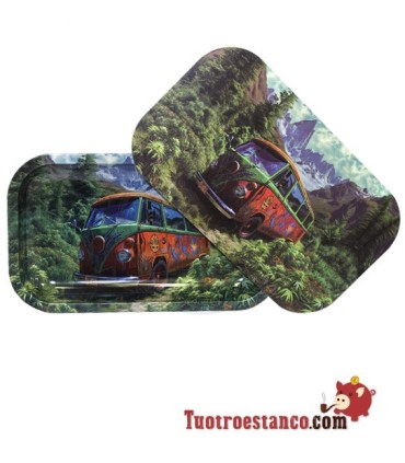 Plateau métallique + Van à couvercle 27x16cm