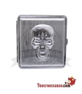 Champ Skull Relief 20 cig metal cigarette case