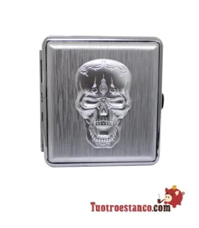 Champ Skull Relief 20 cig metal cigarette case
