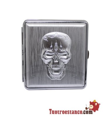 Pitillera metálica Champ Skull de 20 cig