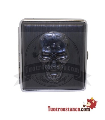 Champ Skull Relief 20 cig metal cigarette case