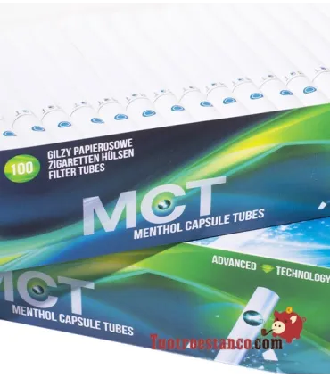 Tubes MCT Menthol avec capsule - Emballez 5 boîtes de 100 unités
