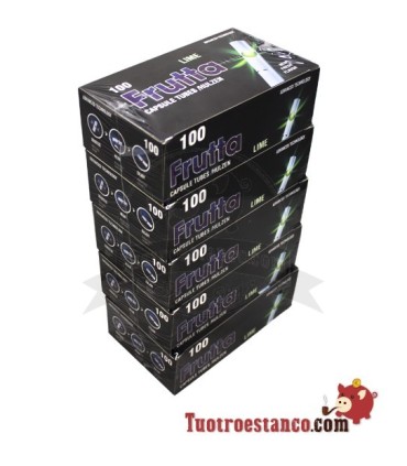 Tubos FRUTTA de Lima con cápsula - 5 cajitas de 100 unidades